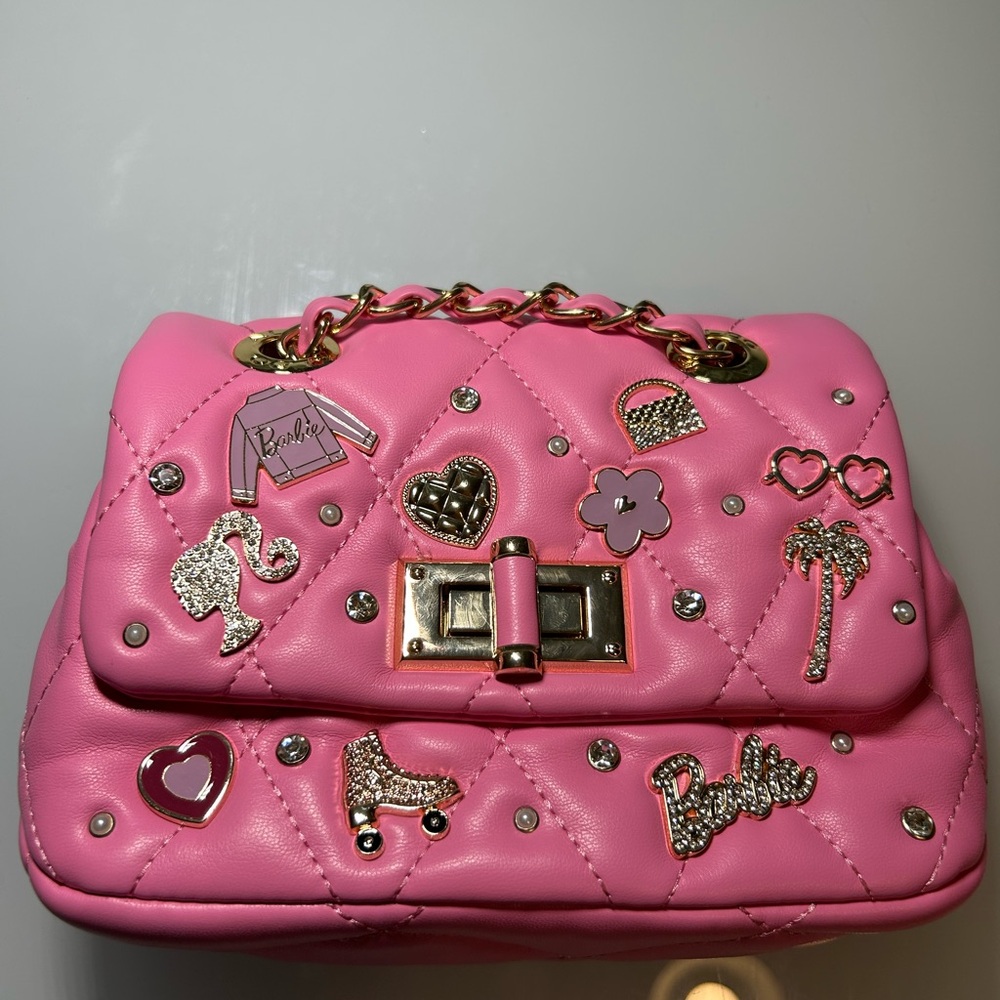 Aldo Pink Quilted Charm-Embellished Shoulder Bag - Picture 5 of 7
